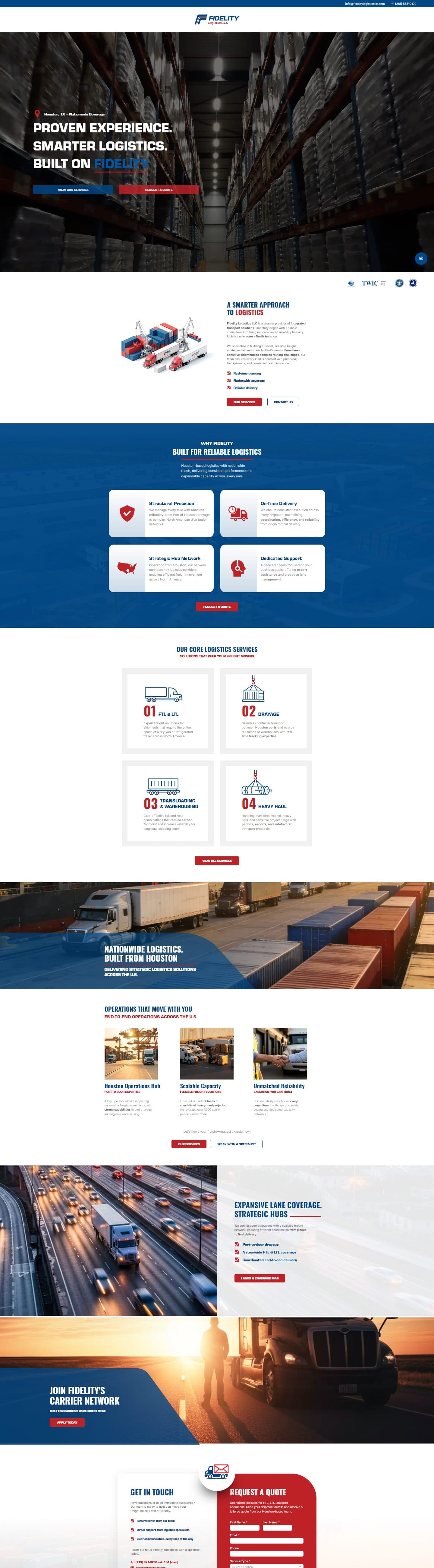 Sitio de Fidelity Logistics